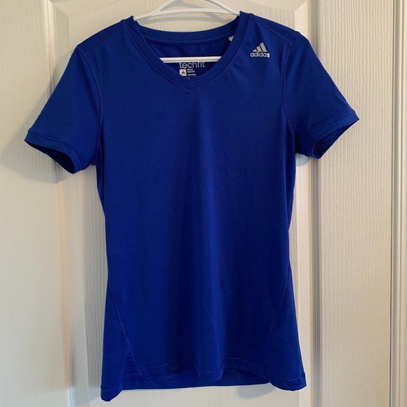 Adidas Techfit Climate Blue T-Shirt - Picture 4 of 4
